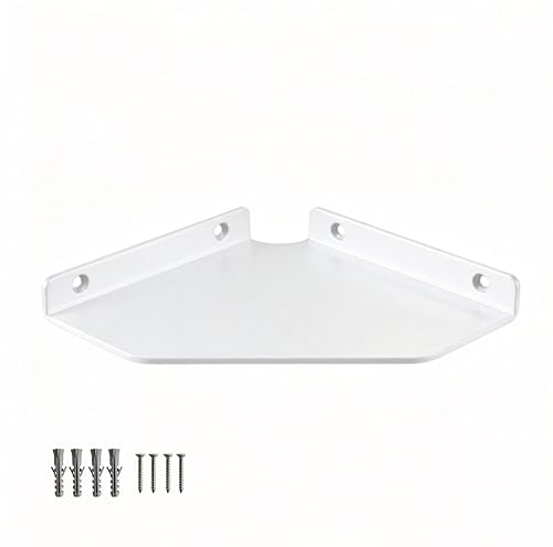YUjieSTC 6 Inch White Floating Corner Shelf Wall Mounted, Triangle Decorative Shelf for Home, Bathroom, Phone & Small Items