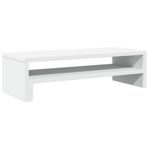 vidaXL Soporte de Pantalla Madera de ingeniería Blanco 54x22x15 cm, Elevador para Monitor, Soporte para Monitor de computadora, Soporte para Elevador de Monitor