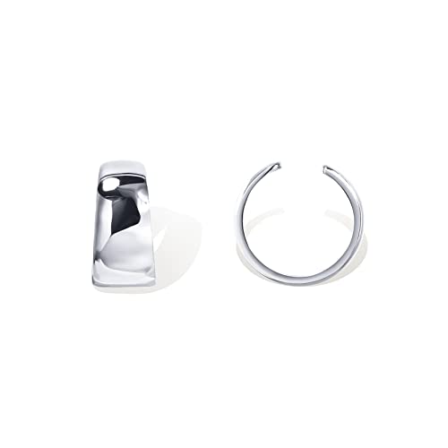 Image of PAVOI 14K Gold Plated 925 Sterling Silver Round Huggie Ear Cuff Earrings for Women | Clip On Cartilage Cuff Earrings