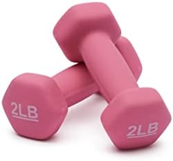 Amazon Basics Neoprene Dumbbell Hand Weights for Workout and Exercise, 2 Pounds, Pink, Pair - 2