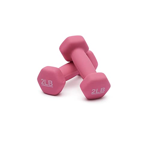 Amazon Basics Neoprene Coated Dumbbell Hand Weight Set, 2 Pounds, 4 Lb, Set Of 2, Pink #TOP1
