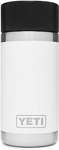 YETI Rambler Hotshot Bottle, Vacuum Insulated Stainless Steel Bottle with Hotshot Cap, White, 12 oz (355 ml)