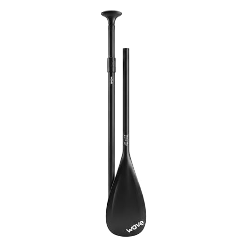 WAVE Basic SUP Paddle | 3-Piece Adjustable Stand Up Paddleboard Oar | Lightweight Aluminium Shaft & Durable Nylon Blade | Portable Design for Beginners