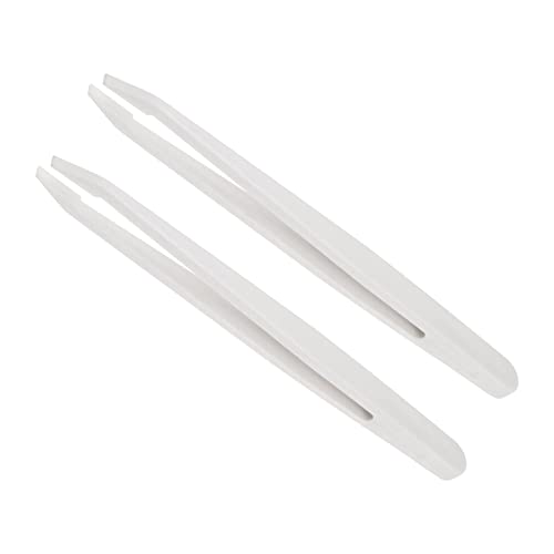 QUARKZMAN 93302 Plastique Pince à épiler x 2PCS Anti-statique Incliné Pointe pour Électronique Réparation, 4.7