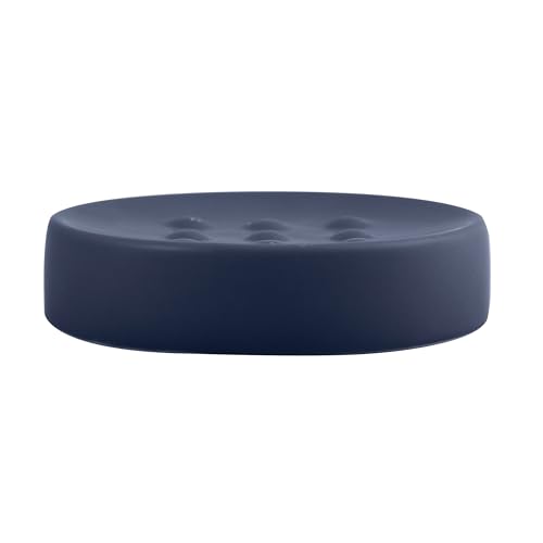Spirella Porte-Savon décoratif Aspect Pierre pour Salle de Bain - Dimensions : 11 x 11 x 3 cm - Bleu Mat