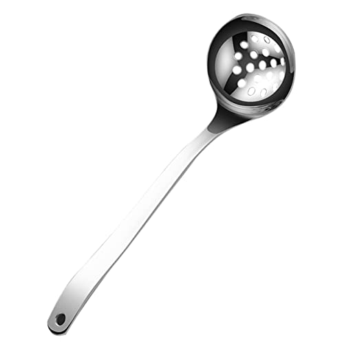 Cabilock colador cucharas soperas cucharon jarabe Filtro de transmisión cesta utensilio botella de aceite accesorios cuchara de sopa conveniente cucharón de olla caliente Acero inoxidable