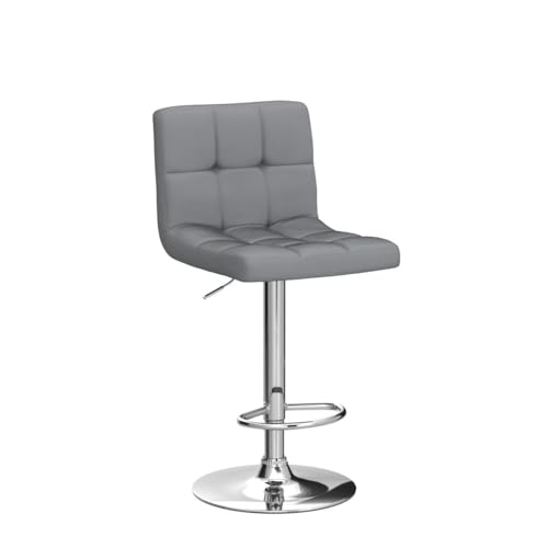 Image of Yaheetech Bar Stools Set of 2, Adjustable Velvet Fabric Swivel Barstools, Modern Counter Stools with Back and Footrest, Counter Height Barstools for Bar, Kitchen, Dining Room, Dark Gray