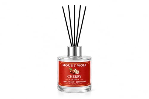 Image of Cherry Vanilla Reed Diffuser 50ml - Premium Room Freshener with 5 Black Reed Sticks | Long-Lasting Sweet & Calming Fragrance for Home, Office, Bathroom & Car