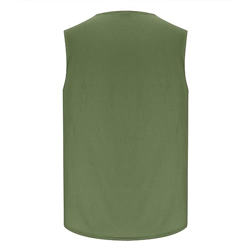 2 Piece Mens Lightweight Vest Casual Summer Button Up Sleeveless Cooling Vests Shorts Regular Fit Beach Wear Outfits3