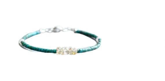 Bracelet citrine turquoise 7 pouces pour un style bohème chic