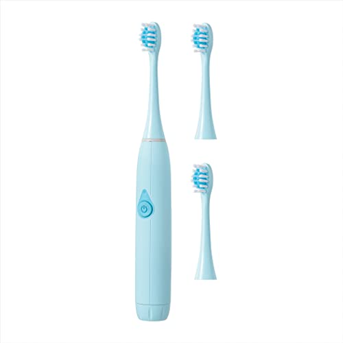 Image of MINISO Electric Toothbrush,AA Battery Powered Electric Brush with Super Soft Bristles for Men & Women, 3 Brush Heads& Travel Toothbrush Case,Blue