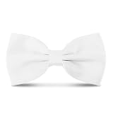 SURVODJA Men Bow Tie Adjustable Length Wedding Male Fashion Boys Satin Bowties one size White
