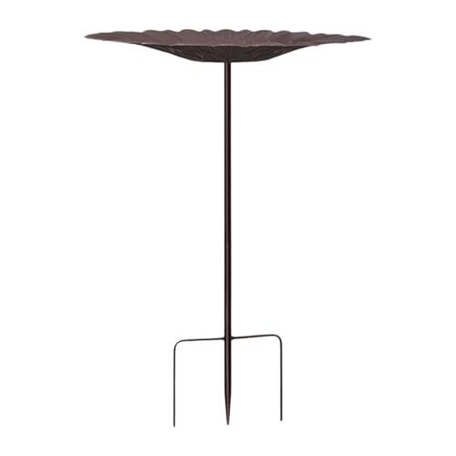 Bain d'oiseaux d'extérieur en métal avec piquet de fixation stable pour jardin - 2