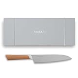 KISEKI: 7.1 Inch Santoku Japanese Chef's Knife, 1.2 mm Tungsten Carbide Alloy Blade, Ergonomic Yamazakura Cherry Wood Handle, Rust Resistant, Made in Japan