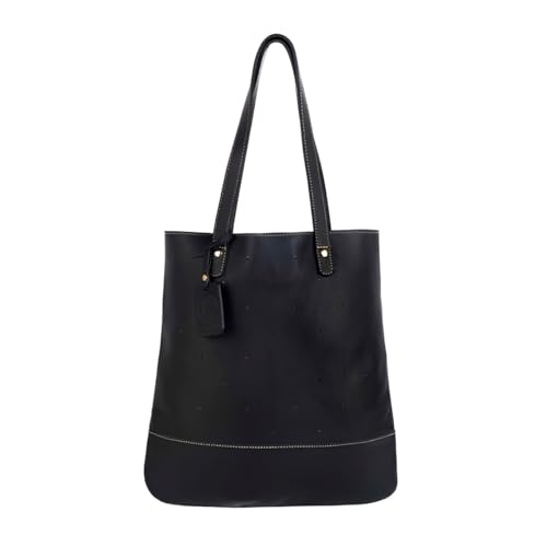 Bolsa de Couro Legítimo Feminina Flávia – Modelo Saco Compacta e Elegante, Leve, Resistente e Sofisticada – Ideal para Uso Diário, Trabalho, Passeios e Presentes (Preto)