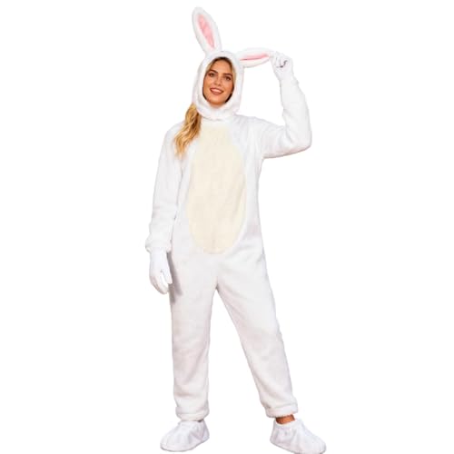 Costume d'animal pour adulte - Combinaison pyjama animal - Pyjama - Cosplay - Lapin en peluche - Costume de scène avec capuche - Grenouillère de Noël -...