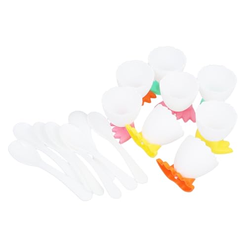 HAKIDZEL Egg Holder Decoration Set 8 Piece Mini Egg Cups Soft Egg Cups Kitchen Egg Cup Egg Shaped Cup Holders Boil Egg Holder Easter Decorations Countertop Container