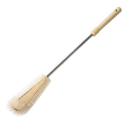 Generisch Cepillo para tazas con mango de madera, largo, cepillo para lavar tazas del hogar, biberón, sin muertos, artefacto de limpieza de botellas de cocina, botella de perlas de limpieza (D, 50 x