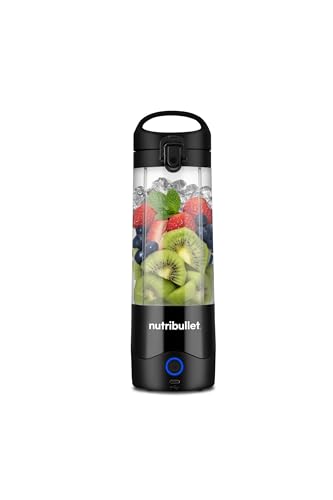 nutribullet Portable Mixer, 475 ml BPA-Free Tritan Cup, Mini Blender with 4-Point Stainless Steel Blade, Multifunctional Mixer, USB-C Charger, 15+ Mixing Processes, NBP003B