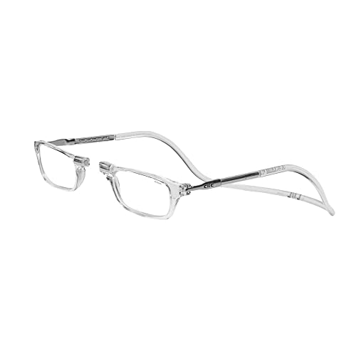 CliC Magnetic Reading Glasses, Computer Readers, Replaceable Lens, Adjustable Temples, Original, (Clear, 1.50 Magnification)
