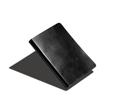 Image of Zequenz A5 Size Black Notebook Journal | Squared Acid Free Paper | 400 Pages | 0GSM | 360 Degree Flexibility | 100% Handmade | PU and White paper | Classic Signature Series | Bookmark Included