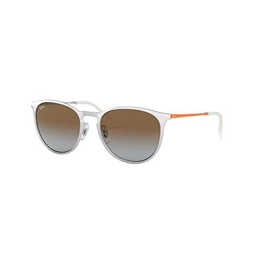 Ray-Ban Metall Erika solglasögon i borstad silver blå brun gradient RB3539 90772W 54, Brushed Silver/Light Blue Gradient Brown, 54 cm