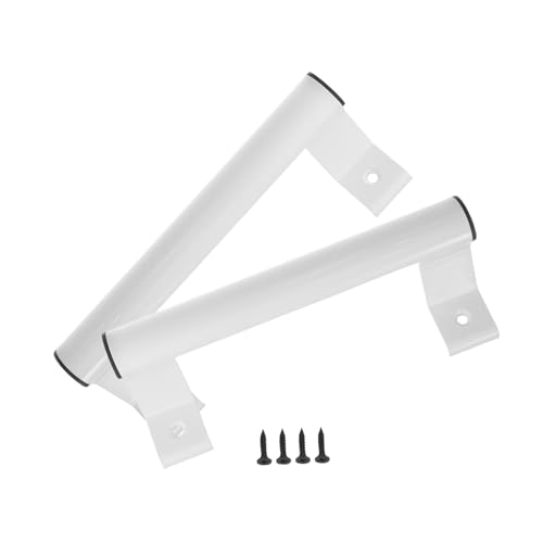 Kisangel 2 piezas Tiradores de Aluminio para Puerta Corredera Manijas Blancas Tornillos Diseño Moderno para Puertas de Granero Armarios Cocina y Garaje Fácil Instalación y Agarre Cómodo