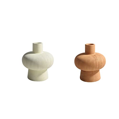 Vase orange géométrique pour valoriser vos fleurs séchées de salon - 4