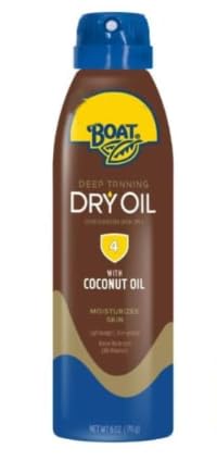 Skin Care Boat Deep Tanning Dry Oil Clear Spray Sunscreen SPF-4, 6 fl oz