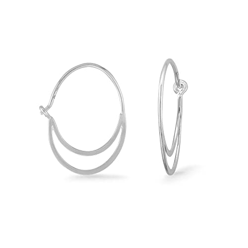 Boma Jewelry Sterling Silver Open Crescent Hoop Earrings