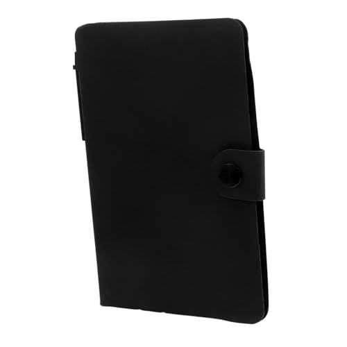 PACKOVE 便携型便? 黒カバー付き耐久性 ノートと付箋とタブ付き収納ポケット ビジネス向け多機能メモ帳 学校やオフィスに