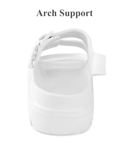 Image of Haifago Womens Platform Sandals with Arch Support, Summer Beach Slides with Adjustable Buckle, Comfort Lightweight Chunky Cushion Slip on Sandal