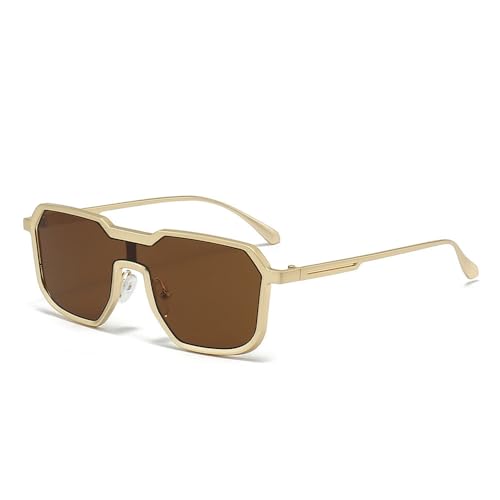Lunettes de soleil steampunk en métal au design irrégulier haut de gamme