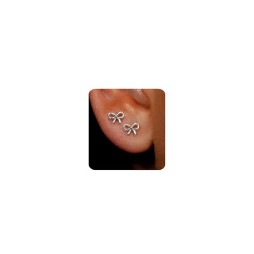 Boucles D'oreilles à Nœud pour Femme - Bow Stud en Or et Argent - Bijoux Élégants pour Femmes et Filles