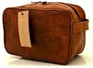 Vintage Leather Toiletry Bag Shaving Bag Makeup Organizer compact Leather Dopp Kit for Travel Small