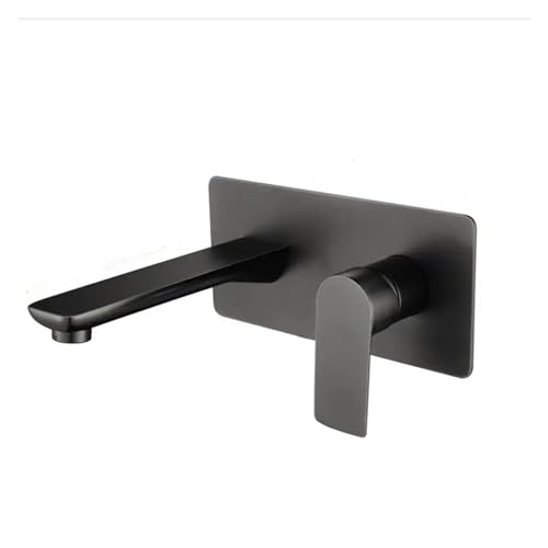 Grifo monomando empotrado para lavabo de baño, set en oro cepillado