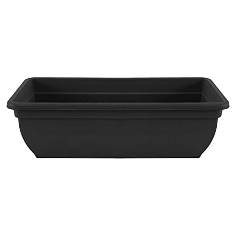 46cm Long Garden Planter Plant Pot Plastic Trough Black Window Trough Planter Cover