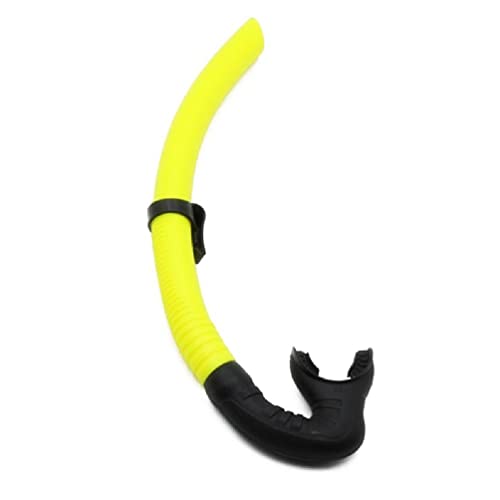 Kocome Diving Dry Snorkel J-Shape Full Food-Grade Silicone Freediving Snorkel for Snorkeling Scuba Diving Freediving Swimming Free Dive mask and Snorkel, Yellow