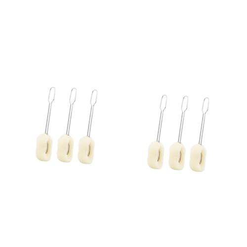 FOMIYES 2sets Cup Brush Bottle Brush Bottle Washer Brush Sponge Bottle Cleaner Brush for Bottle White 3pcs*2