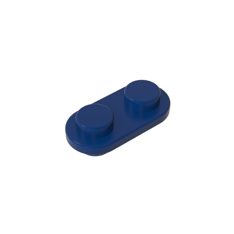 Gobricks 1x2 Rounded Double-Sided Piece 50 Pieces High-Precision MOC Building Bricks Replacement Parts Compatible with Lego Bricks GDS-90292-Dark Blue
