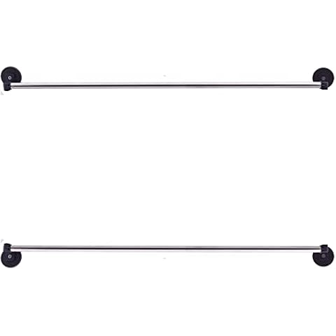 YYST Type A 16"-39.5" Magnetic Curtain Rod for Metal Door,Magnetic Window Café Curtain Rod, French Door Curtain Rods Magnetic Sash Rod W Magnets (Black -2) Cover
