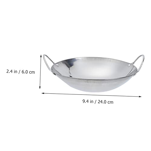 Set de 2 Woks de acero inoxidable con doble asa y superficie antiadherente miniatura 2