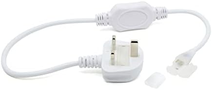 G.W.S® 4M Cool White 6000K AC 220V-240V Seamless LED COB Strip Light with Standard UK Plug, IP65 Waterproof, Cuttable Every 50CM