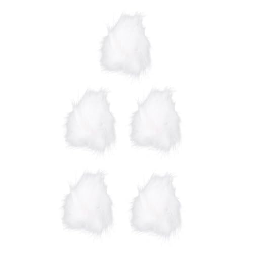 MINAOLULUS 5Pcs Faux Fur Pom Pom Balls with Elastic Bands for Clothing Hat Decorations Fluffy Decorative Pompoms for DIY Crafts Scarves Shoes Bags All-Match Sewing Accessories