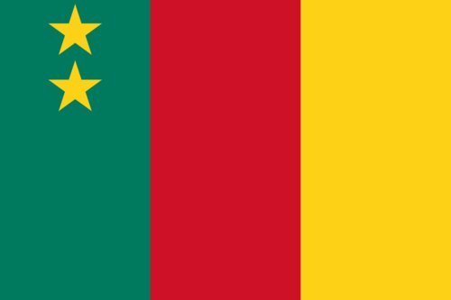 Drapeau Cameroun 1961 paysage 1,35m² en tissu premium haut