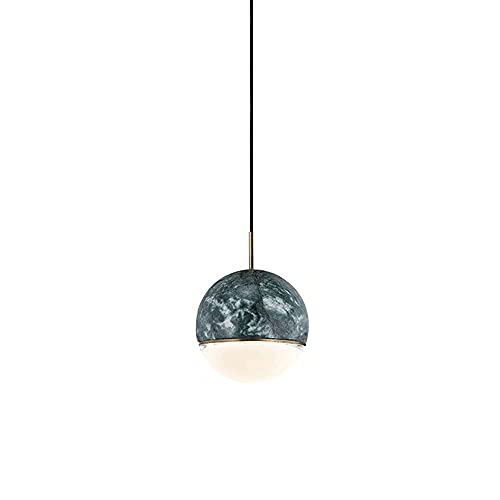 Mini iluminación colgante LED moderna redonda con mármol y cristal 2