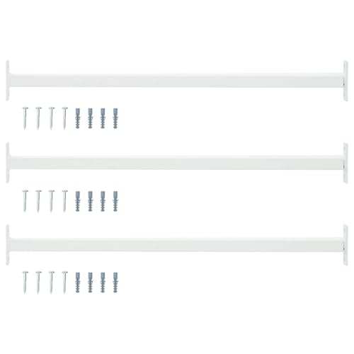 vidaXL Barra de Seguridad Ajustable para Ventanas 3 pcs Acero, Barra Ajustable de Seguridad Moderna para Ventanas, Protector de Acero para el hogar y la Oficina, Estilo Urbano