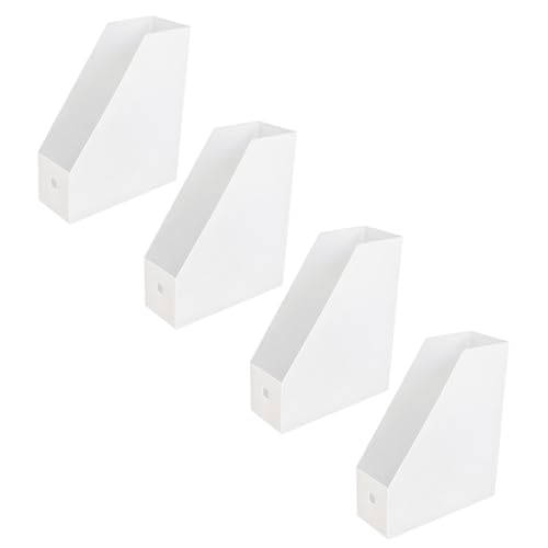 OFFSCH 2個卓上収納ファイルラック 耐久性 プラスチック製 書類整理用デスクトップオーガナイザー 直立式 多機能ファイルホルダー 机上すっ