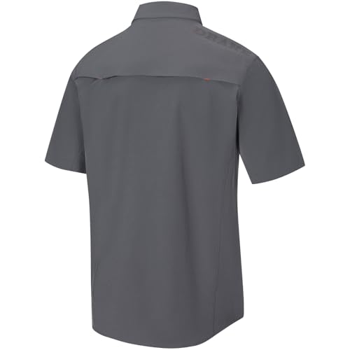 Drake Waterfowl Men's Lake Shore Performance Casual Moisture-Wicking Lightweight Breathable Solid Short Sleeve Buttoned Shirt4