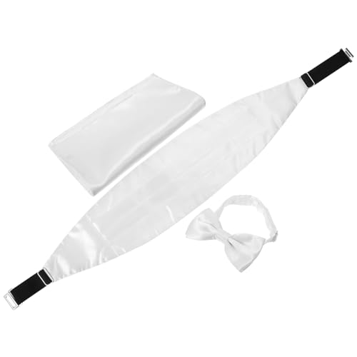 Kit de fajín y moño con pañuelo blanco para hombre
